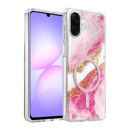 AKLLIBYİ98 Onegif Samsung Uyumlu Galaxy A07 4g Lotus Simli Magsafe Kapak - Pembe HMNG98