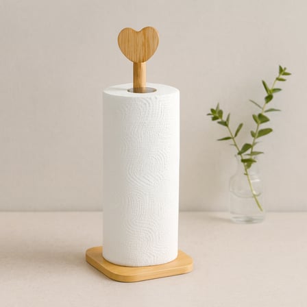 AKLLIBYİ98 Bambu Kağıt Havluluk 12x12 cm Kalp Başlı Sap 28.5 cm HMNG98