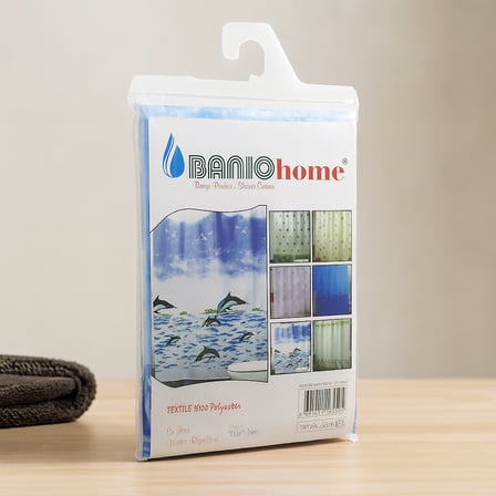 AKLLIBYİ98 Su İtici Polyester Banyo Perdesi Çift Kanat HMNG98