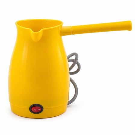 AKLLIBYİ98 Elektrikli Türk Kahvesi Cezvesi 0.4L 1000W Çift Ağız - Sarı HMNG98