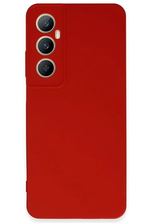 AKLLIBYİ98 Realme C65 Kılıf First Silikon - Kırmızı HMNG98