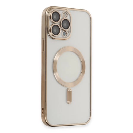 AKLLIBYİ98 Apple İphone 15 Pro Kılıf Kross Magneticsafe Kapak - Gold HMNG98