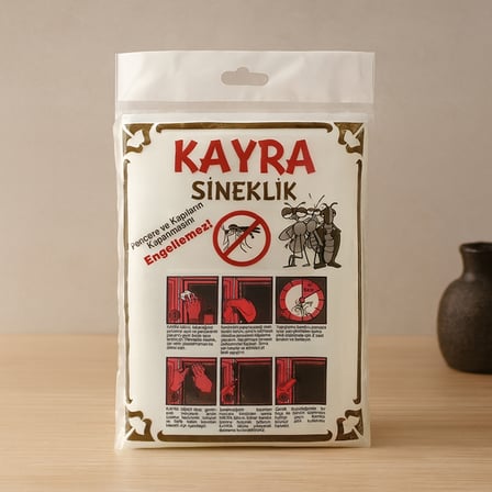AKLLIBYİ98 Tül Pencere Sineklik 130x150 cm Çift Kanat Çift Taraflı Bant HMNG98