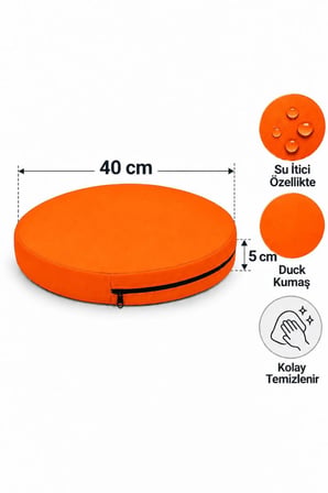 Kreş Minderi Anaokulu Aktivite Minderi, Bahçe, Dekor, Sandalye Minderi 40x40x 5 Cm Yuvarlak Minder (5Adet)