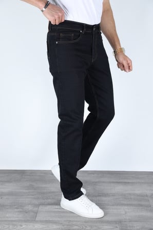 Erkek Regular Fit Rahat Kesim Denim Zift Mavi Jeans
