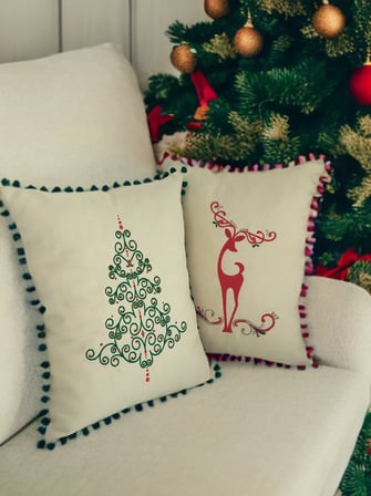 Elegant Reindeer Dikey Kırlent Kılıfı