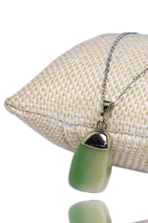 Sertifikalı Ham Işlenmemiş Doğal Aventrurin Taşı Kolye