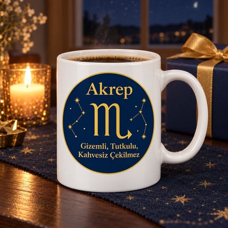 Akrep Burcu Tasarımlı Porselen Kupa - MODEL 379