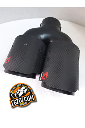 90 mm. Özel baskı karbon kaplama SOL çiftli Akrapoviç egzoz ucu dual eksoz 1 adet