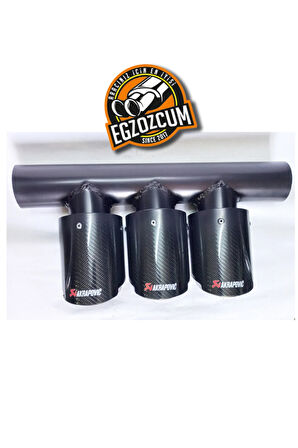 Honda Type-r Uyumlu İçi Krom 90 Mm 3 Lü  Akrapoviç Egzoz Çıkışı