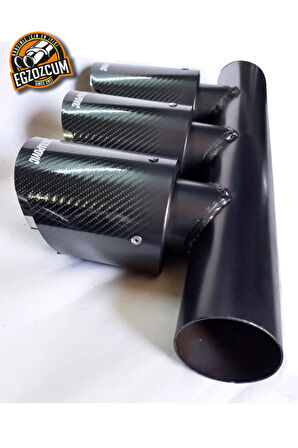 Honda Type-r Uyumlu İçi Krom 90 Mm 3 Lü  Akrapoviç Egzoz Çıkışı