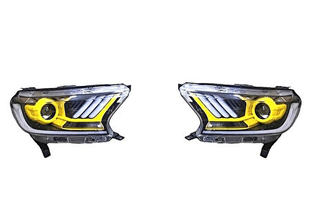 Ford Ranger Far Mustang Görünümlü Ledli Sağ Sol Set 2016-2021 Sarı iç