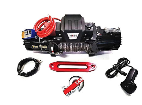 Offroad Vinç 12000 Lbs 5450kg Sentetik Halatlı Vinç 28 Metre