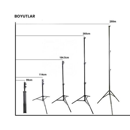 Gdx LS-288 Plus Havalı Kalın Işık Ayağı (280 CM)