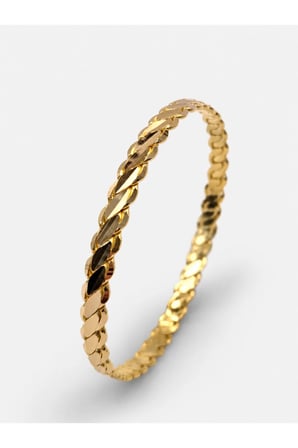 22 Ayar TSE Belgeli (20 GRAM) 3'lü BAŞAK Burma Bilezik Altın Gold Bilezik Düğün Nişan 6,2 cm