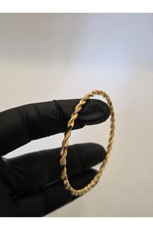 22 Ayar TSE Belgeli 18 GRAM Adana Burması Bilezik Altın Gold Bilezik Düğün Nişan 6,2 cm