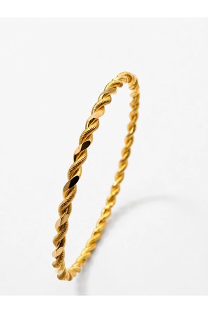 22 Ayar TSE Belgeli (18 GRAM) Adana Burması Bilezik Altın Gold Bilezik Düğün Nişan 6,2 cm