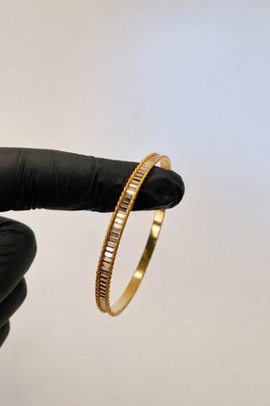 22 Ayar TSE Belgeli (11 GRAM) Aynalı Burgu Ajda Bilezik Gold Altın Bilezik Düğün 6,2 cm
