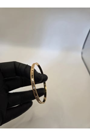 22 Ayar TSE Belgeli (14 GRAM) Aynalı Burgu Ajda Bilezik Gold Altın Bilezik Düğün Nişan 6,2 cm