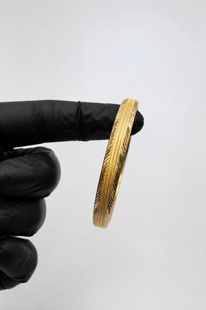 22 Ayar TSE Belgeli (7 GRAM) Düz Şarnel Çavuş Ajda Bilezik 8 mm Gold Altın Bilezik Düğün Nişan 6,2 cm