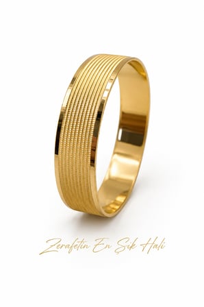 22 Ayar TSE Belgeli (13 GRAM) Trabzon Model Ajda Altın Bilezik Gold Düğün Nişan 6,2 cm