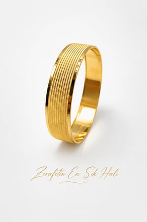 22 Ayar TSE Belgeli (15 GRAM) Trabzon Model Ajda Altın Bilezik Gold Düğün Nişan 6,2 cm