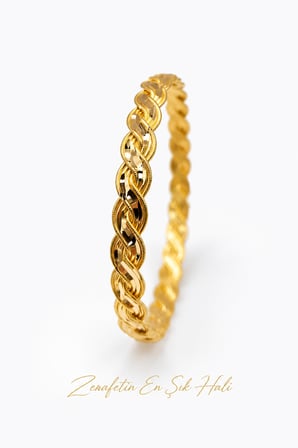 22 Ayar TSE Belgeli (20 GRAM) Örgü Altın Bilezik Gold Düğün Nişan 6,2 cm