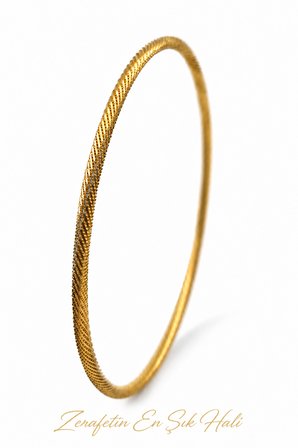 22 Ayar TSE Belgeli (9 GRAM) Burgulu Ajda Altın Bilezik Gold Düğün 6,2 cm