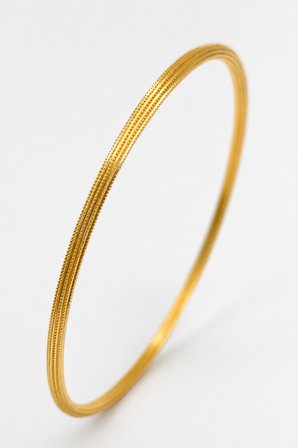 22 Ayar TSE Belgeli (9 GRAM) Çizgili Ajda Altın Bilezik Gold Düğün 6,2 cm
