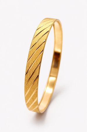 22 Ayar TSE Belgeli (10 GRAM) Çapraz Çizgili Ajda 10 mm Ajda Altın Bilezik Gold Düğün 6,2 cm
