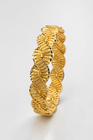 22 Ayar TSE Belgeli (20 GRAM) El İşçiliği Yelpaze Örgü Altın İşçiliksiz Bilezik Gold Düğün 6,2 cm