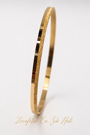 22 Ayar TSE Belgeli (10 GRAM) Yarı Lazerli Kibrit Çöpü 3 mm Altın İşçiliksiz Bilezik Gold 6,2 cm