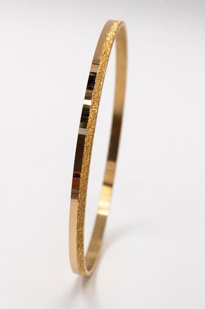 22 Ayar TSE Belgeli (9 GRAM) Yarı Lazerli Kibrit Çöpü 3 mm Altın İşçiliksiz Bilezik Gold 6,2 cm