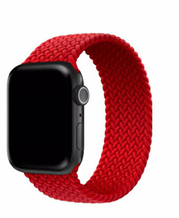 Apple Watch SE GPS 44mm 2020 Alüminyum Kasa Kırmızı Örgü Loop Kordon Akıllı Saat TEŞHİR 