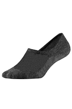 Unisex Antrasit Slikonlu Görünmez Çorap