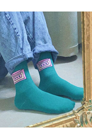 Radyo Desenli Renkli Spor Çorap