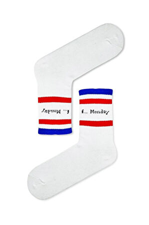 F.ck Monday Yazılı Tenis Spor Çorap