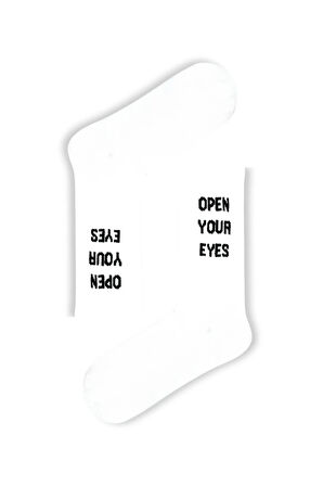 Open Your Eyes Yazılı Tenis Spor Çorap