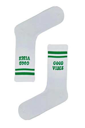 Good Vibes Yazılı Tenis Çorap
