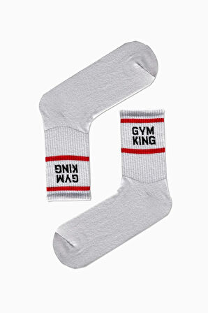Çemberli Gym Kıng Yazılı Tenis Spor Çorap