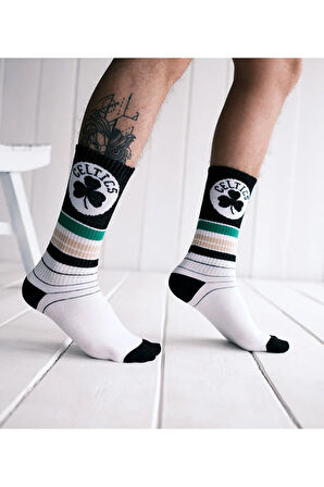 Unisex Beyaz Celtics Basketbol Tenis Spor Çorap