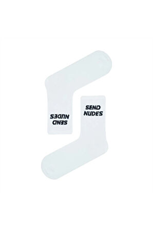 Send Nudes Yazılı Tenis Spor Çorap