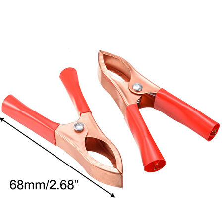 Mini Akü Takviye Batarya Maşası Krokodil Kıskaç Yalıtımlı Siyah Kırmızı 1 Takım Set