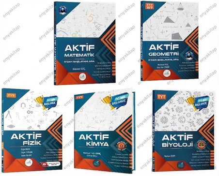Aktif Öğrenme Yayınları TYT Matematik Geometri Fizik Kimya Biyoloji 5 li Set
