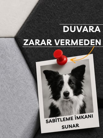 Beylini 12'li Akustik Panel Keçe 7mm Kendinden Yapışkanlı Duvar Kaplama Ses Isı Yalıtım Duvar Kaplama 23 CM