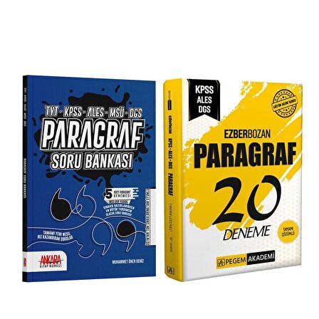 Pegem Akademi KPSS Paragraf 20 Deneme ve AKM Paragraf Soru Bankası Seti 2 Kitap