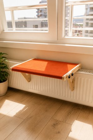 Vantuzlu Ahşap Kedi Yatağı - Büyük (L)