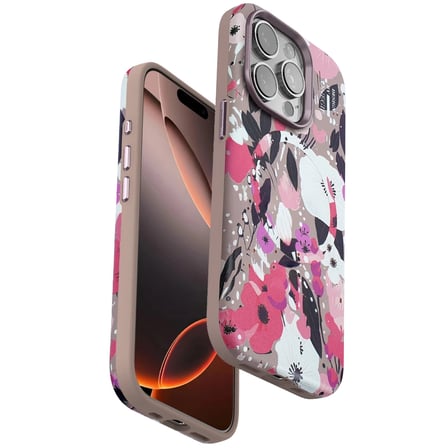 Onegif Apple iPhone 14 Pro Flower Series Magsafe Kapak - Pembe