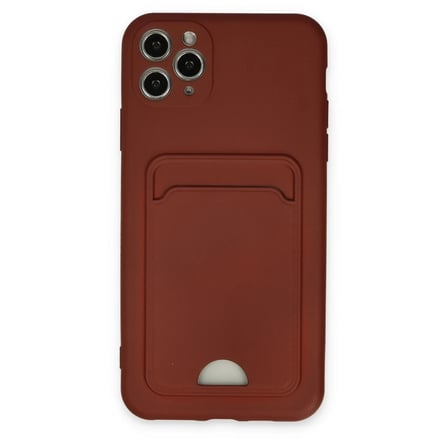 iPhone 11 Pro Max Kılıf Kelvin Kartvizitli Silikon - Bordo