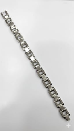 Rodyum Çelik  Erkek Çelik Bileklik Boy 21.5 Cm / En 1.2 Cm  - Ebl0055